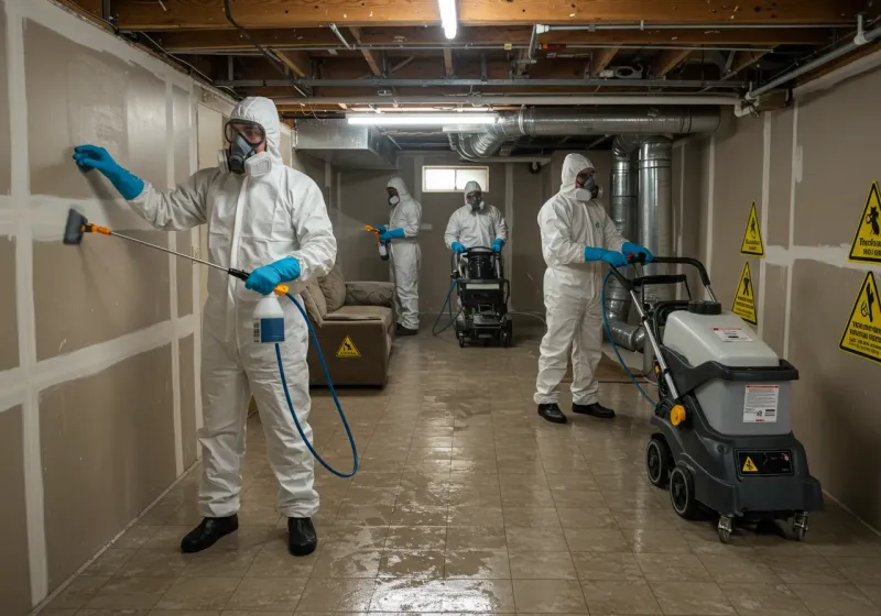 Basement Moisture Removal and Structural Drying process in White County, IN